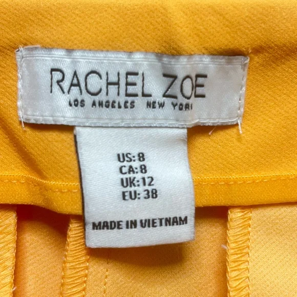 Rachel Zoe hi rise slim leg Vibrant Yellow Pants women size 8.